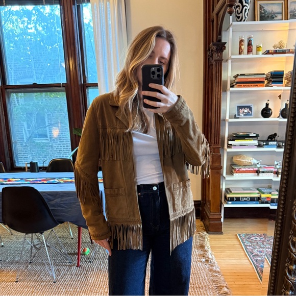 70s style Brown Suede Fringe Jacket - Picture 1 of 4
